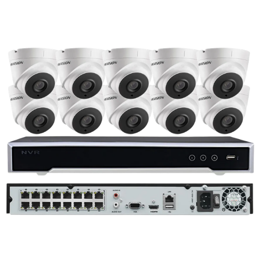 Combo Sistema de Seguridad NVR 16 canales Dahua con 8 cámaras IP PoE
