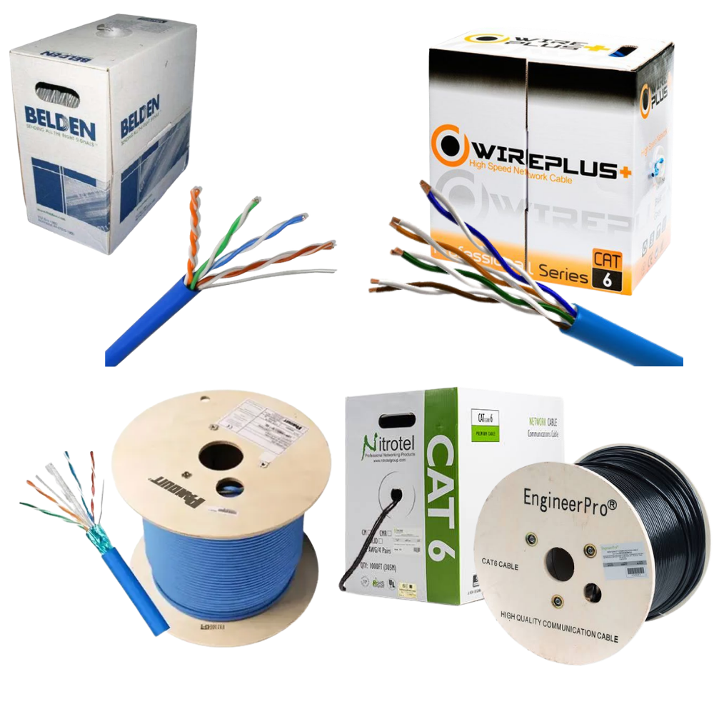 Bobinas de Cables UTP Categorías 5e, 6, 6A y 7 de 4 Pares